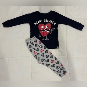 Baby Gap Heart Breaker Long Sleeve Pajamas 12 to 18 Months